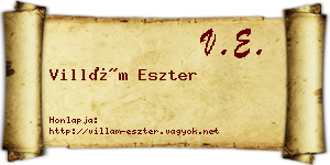 Villám Eszter névjegykártya